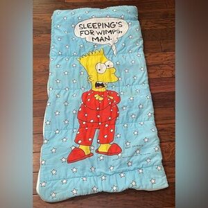 VTG 1990 Bart Simpson Cartoon Kids Youth Sleeping Bag